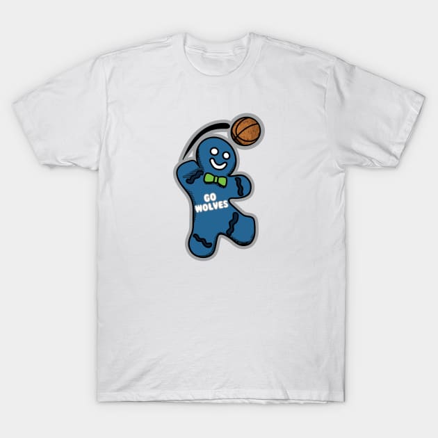 Minnesota Timberwolves Gingerbread Man T-Shirt by Rad Love